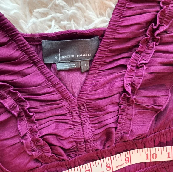 Anthropologie Deep Red Midi Dress - Picture 11 of 12